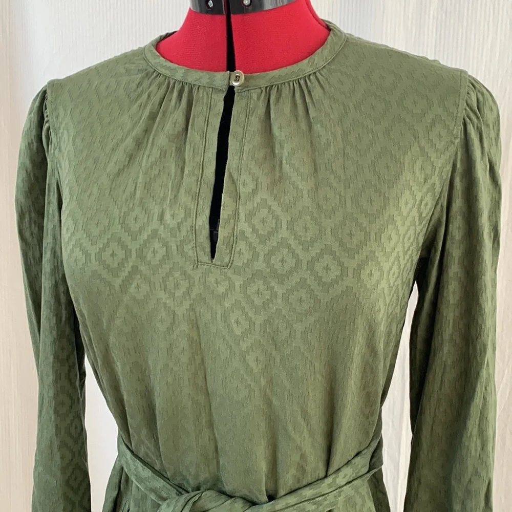 A.P.C. Paris green embossed French designer tunic dresss - Picture 3 of 11